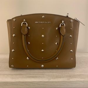 Michael Kors crossbody brown leather studded purse